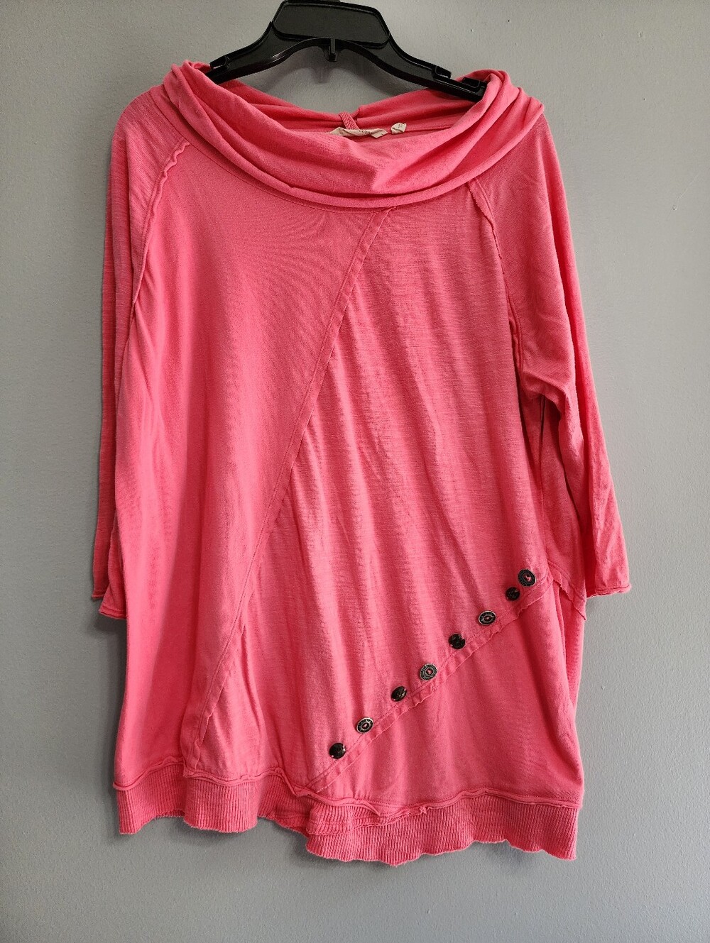Soft Surroundings Chrissie Cowl-Neck Button Accent Top